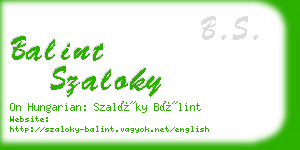 balint szaloky business card